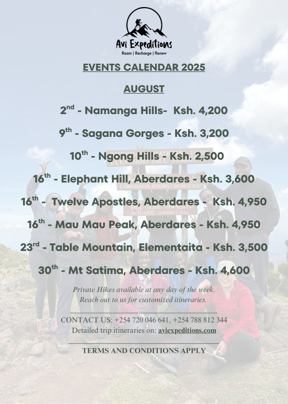 08-02 Exciting upcoming hikes at Avi Expeditions