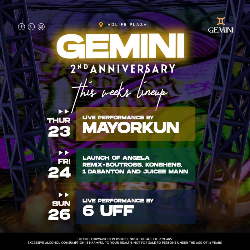 Gemini 2nd Anniversary This Week Line Up Club Gemini Nairobi