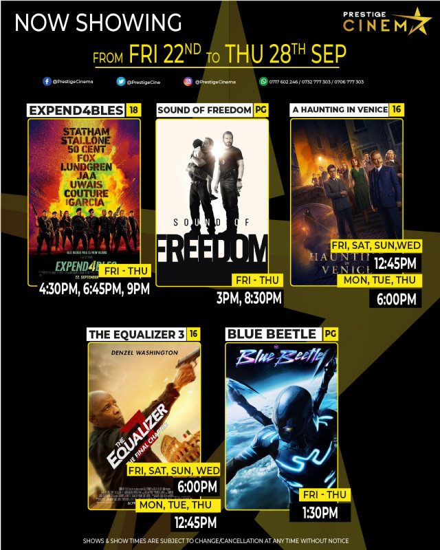 Weekly Movie Schedule Prestige Cinemas Prestige Mall