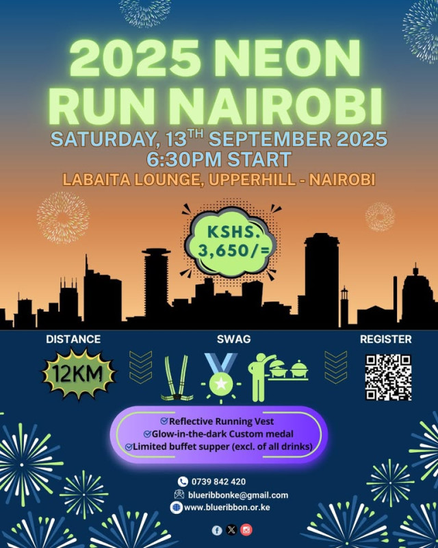 09-13 2025 Neon Run Nairobi at Labaita Lounge, Upperhill - Nairobi