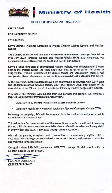 07-05 Kenya National Vaccination Campaign
