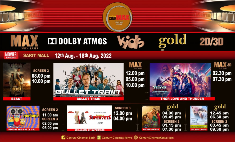 08-12 to 08-18 Century Cinemax Sarit Center Movie Schedule