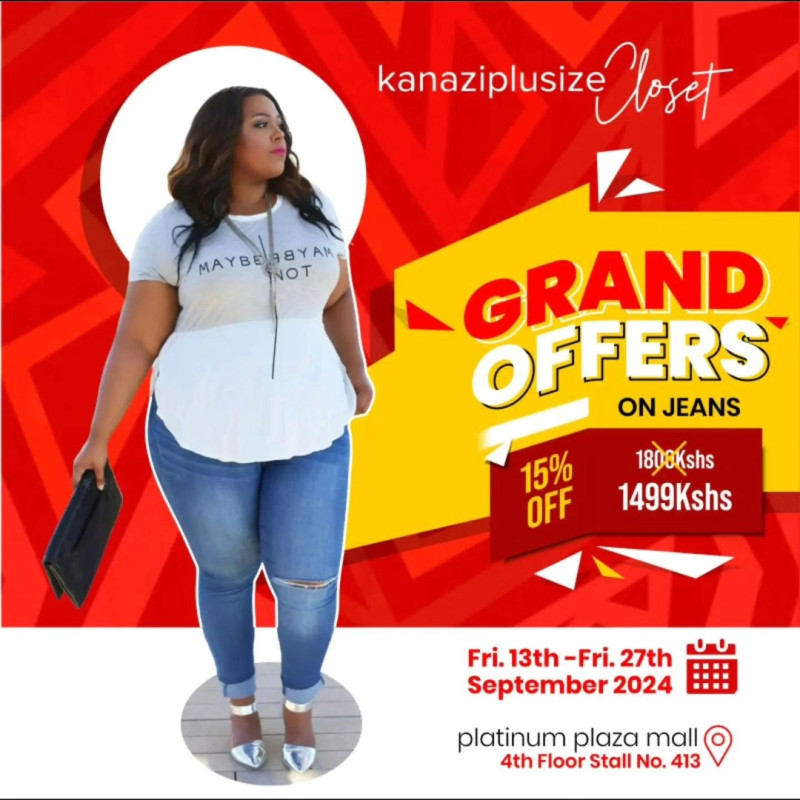 Grand Offer On Jeans At Kanazi Plus Size Closet, Platinum Plaza Mall, 4th Floor Stall No. 413