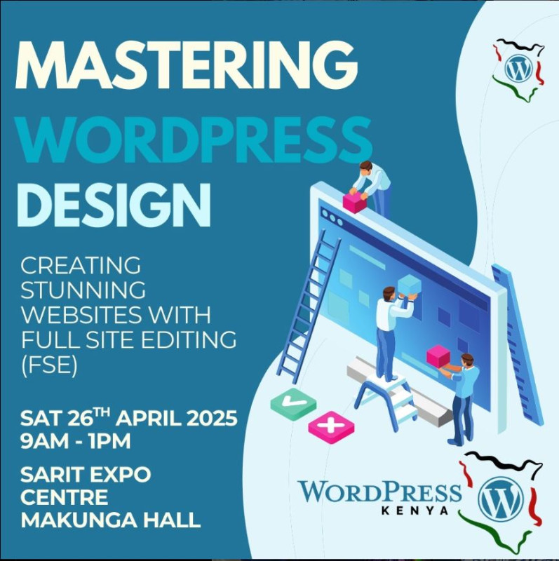 WordPress Nairobi Meetup – April Edition! on Saturday, 26th April 2025 at arit Expo Centre, Westlands