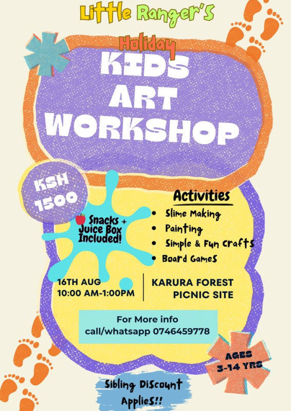08-16 Little Rangers Kids Art Workshop at Karura Forest Picnic Site