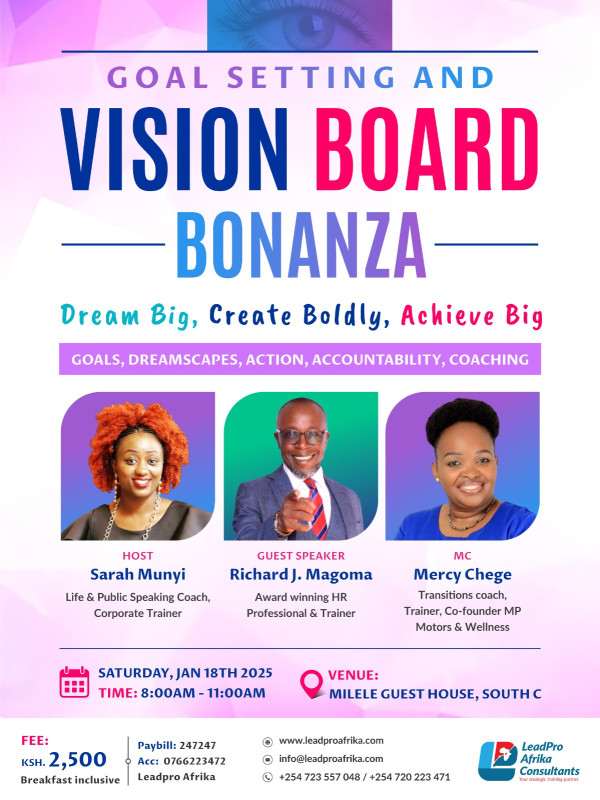 Vision Board Bonanza at Milele Guest House, South C