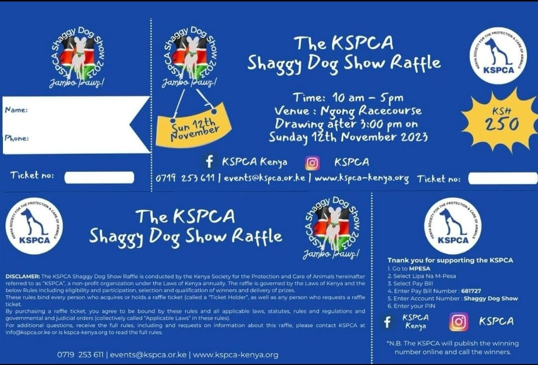 The KSPCA Shaggy Dog Show Raffle Ngong Racecourse