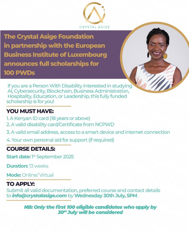 09-01 Crystal Asige Foundation Scholarships Online