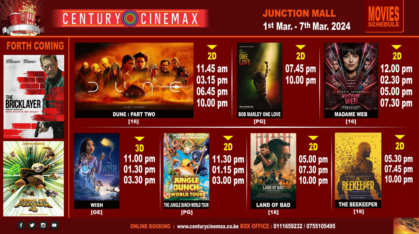 Weekly Movie Schedule Century Cinemax Junction Mall