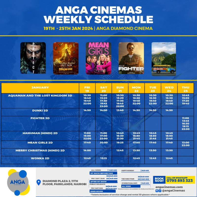 Weekly Movie Schedule Anga Diamond Cinema Diamond Plaza 2