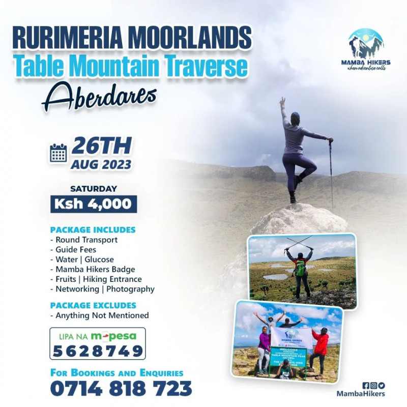 Rurimeria Moorlands Table Mountain Traverse Aberdares by Mamba Hikers